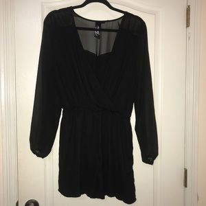 Black Long-sleeve Romper